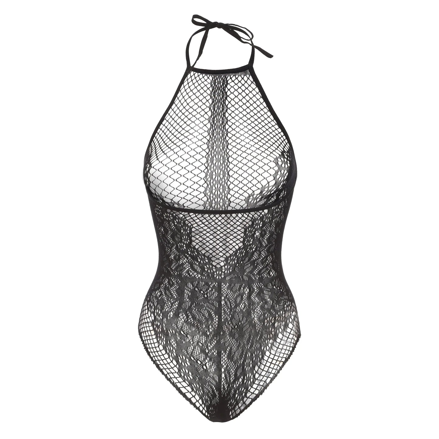 Moonlit Desire Lace Halter Bodysuit